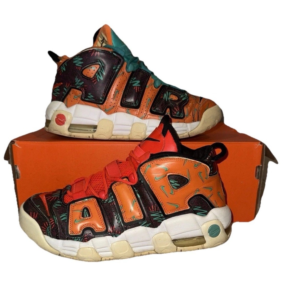 Nike Air More Uptempo Peace Love Basketball DV0819-800 Orange Black Men's